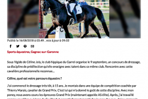 16 08 2018 Céline Joly, L'écuyère Qui Fait Piaffer Les Chevaux Page 1