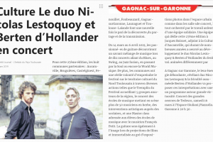 Le Duo Nicolas D'lestoquoy Et Berten D'hollander En Concert