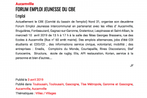 03 04 2019 Forum Emploi Jeunesse