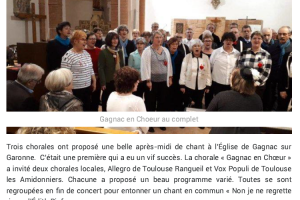 22 12 2019 Première Rencontre De Chorale à L’Église De Gagnac
