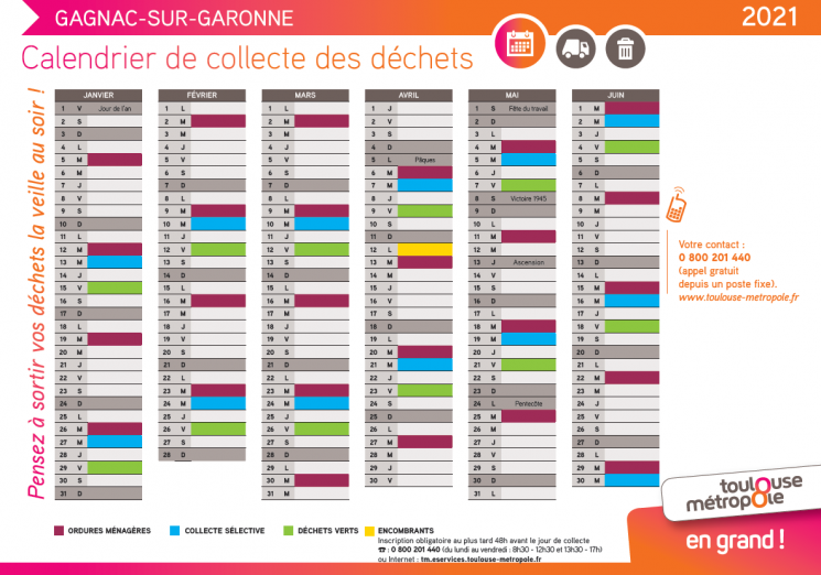 Nouveau calendrier ordures ménagères