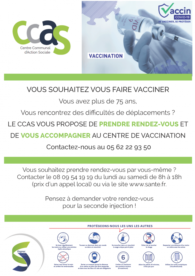 Le CCAS vous accompagne pour vous faire vacciner