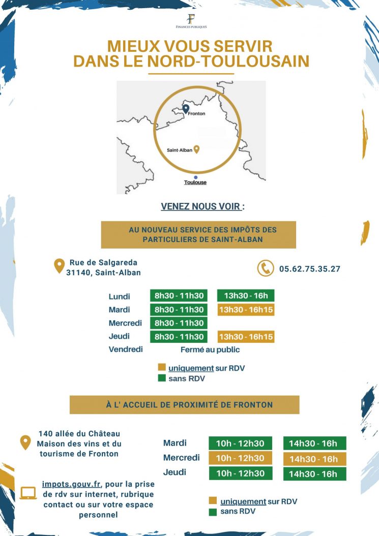 Ouverture d’un nouveau Service des impôts des particuliers à Saint-Alban pour le nord-toulousain