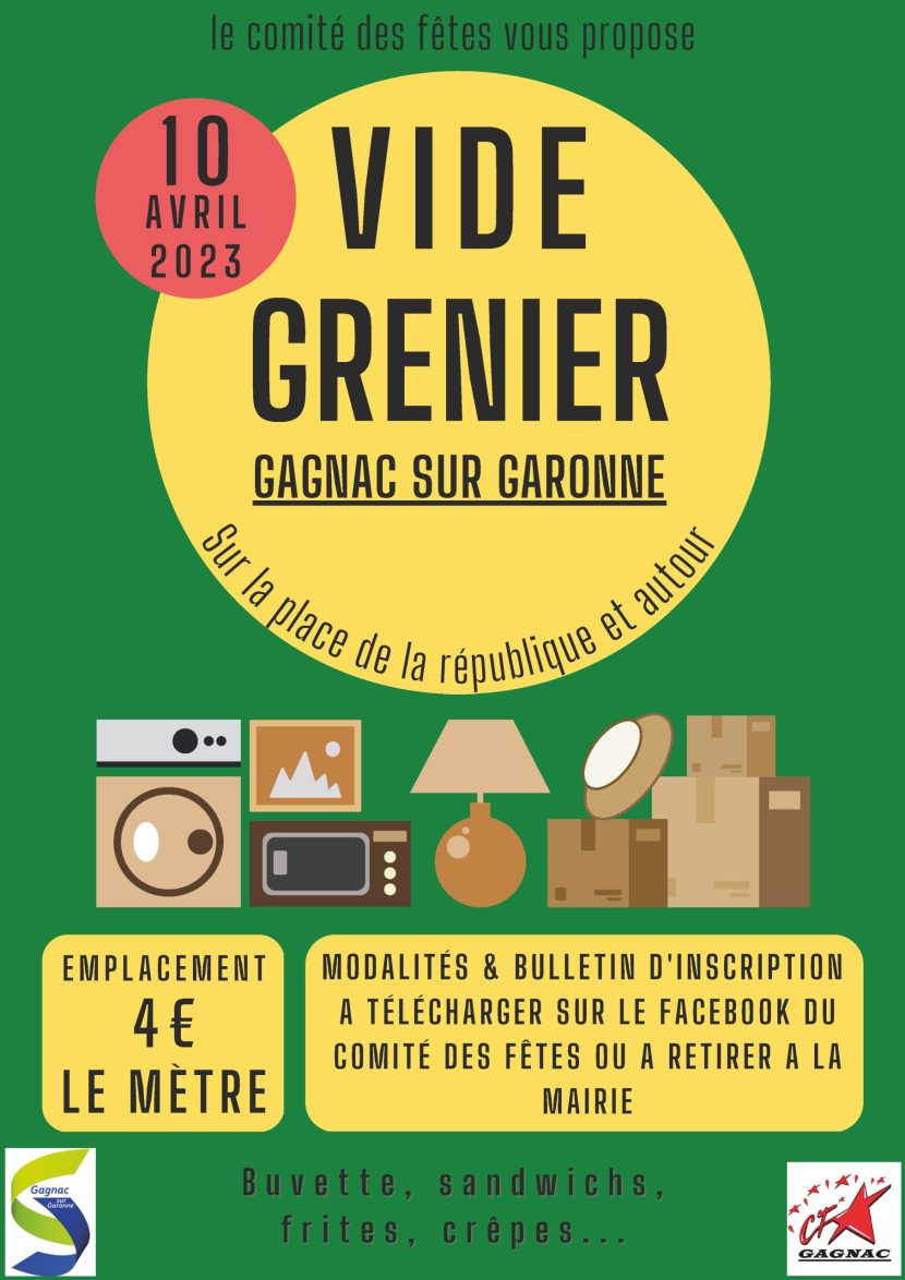 VIDE GRENIER – LUNDI 10 AVRIL