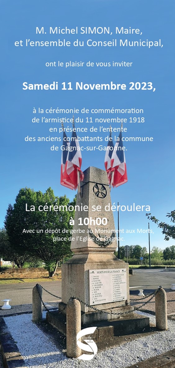 COMMEMORATION DE L’ARMISTICE DU 11 NOVEMBRE 1918