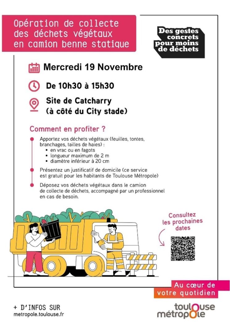 Collecte déchets végétaux en benne