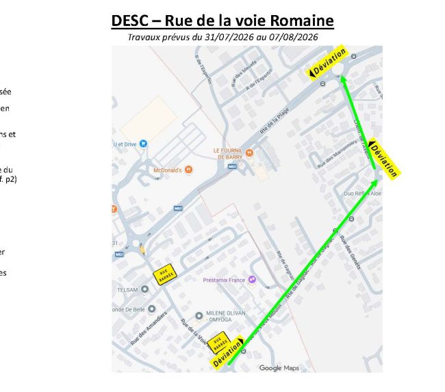 TRAVAUX SUR LE PONT DE GAGNAC DU 3 AU 7 AOUT 2026